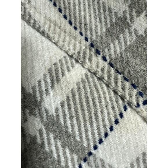 Zara Men's Plaid Shacket Button Up Hooded Shirt Jacket Cream Gray Black size L - Picture 12 of 12